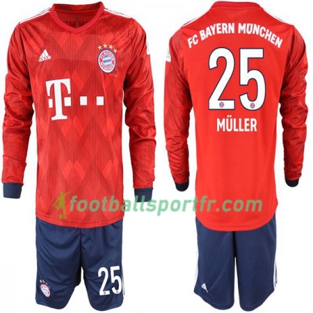 Tenue Bayern Munich Müller 25 Enfant Domicile 2018-2019 Maillot de Foot ML